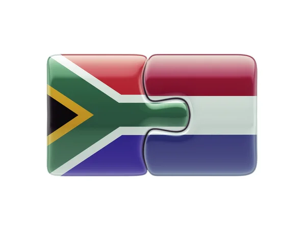 Sydafrika Nederländerna pussel koncept — Stockfoto