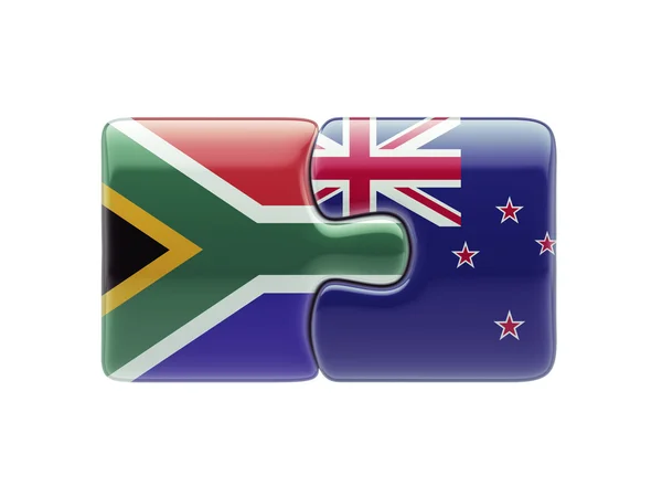 South Africa New Zealand  Puzzle Concept — Stock Photo, Image