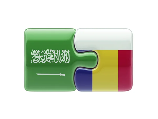 Saudi Arabia Romania  Puzzle Concept — Stock Photo, Image