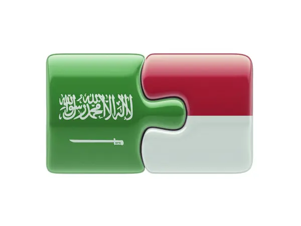 Indonesia Saudi Arabia  Puzzle Concept — Stock Photo, Image