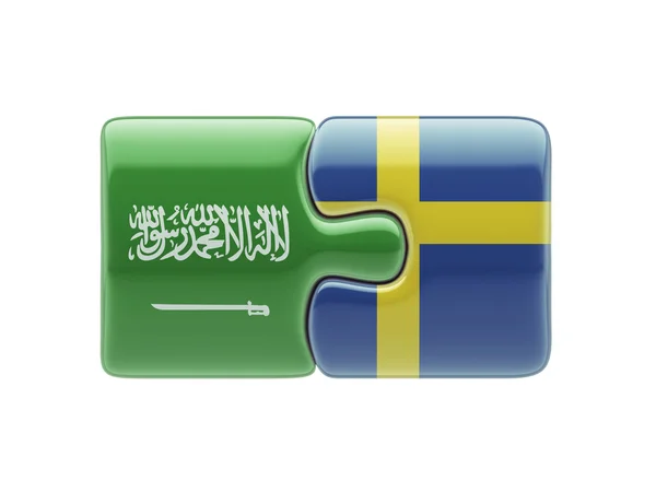 Suudi Arabistan İsveç bulmaca kavramı — Stok fotoğraf