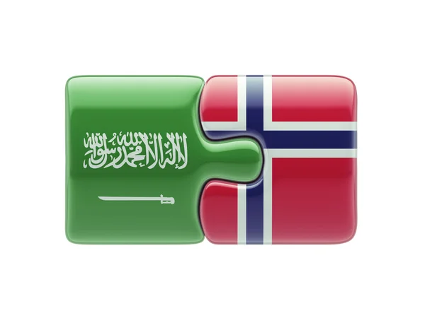 Saudi Arabia Norway  Puzzle Concept — Stock Photo, Image
