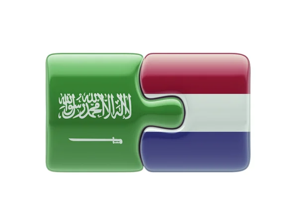 Saudi arabia Niederlande Puzzle-Konzept — Stockfoto
