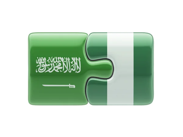 Saudi Arabia Nigeria  Puzzle Concept — Stock Photo, Image