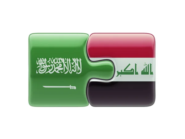 Saudi Arabia Iraq  Puzzle Concept — Stock Photo, Image
