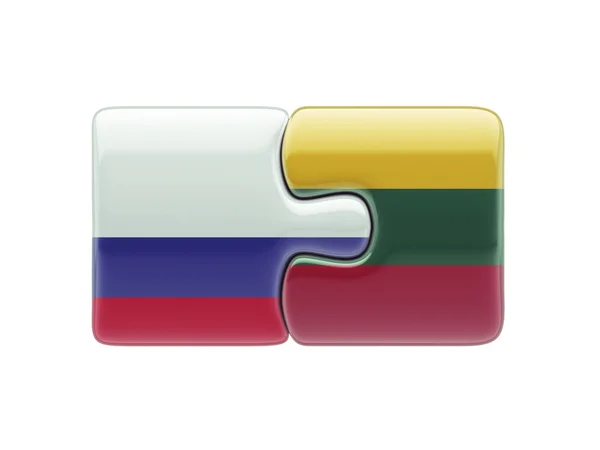 Lituanie Russie Puzzle Concept — Photo
