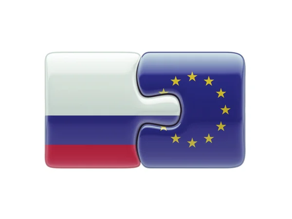 Union européenne Russie Puzzle Concept — Photo