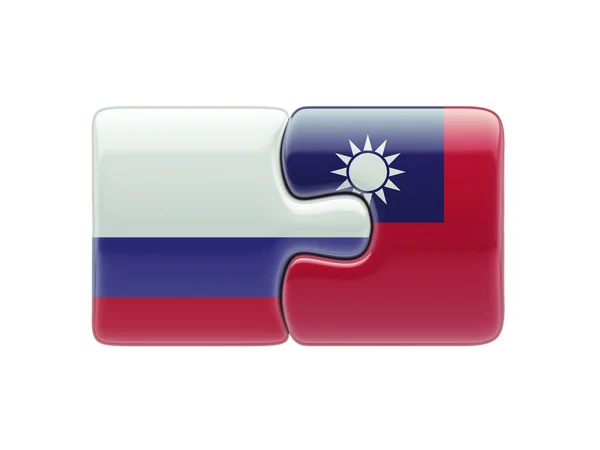Rússia Taiwan Puzzle Concept — Fotografia de Stock