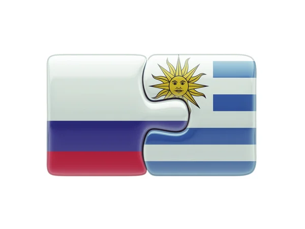 Russia Uruguay  Puzzle Concept — Stock Photo, Image