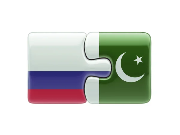 Russia Pakistan  Puzzle Concept — Stock Photo, Image