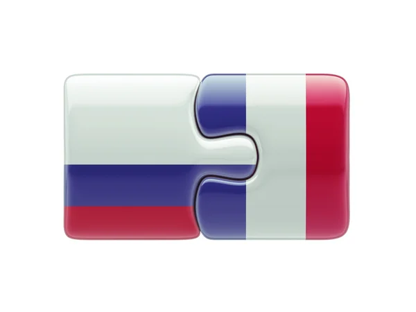 Russia France  Puzzle Concept — Stock Photo, Image