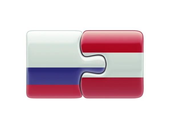 Rússia Áustria Puzzle Concept — Fotografia de Stock