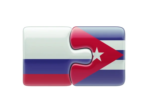 Rusia Cuba Puzzle Concepto — Foto de Stock