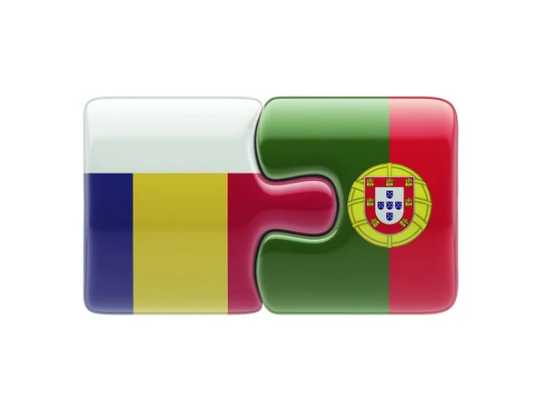 Koncepcja logiczne Portugalia Rumunia — Zdjęcie stockowe