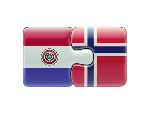 Paraguay Norway  Puzzle Concept — Stock Photo, Image