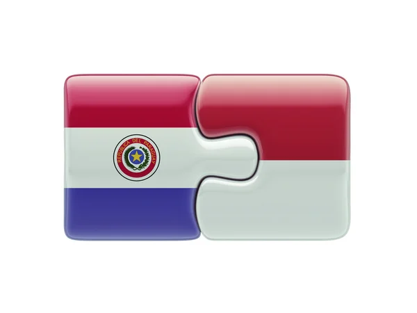 Indonesia Paraguay  Puzzle Concept — Stock Photo, Image