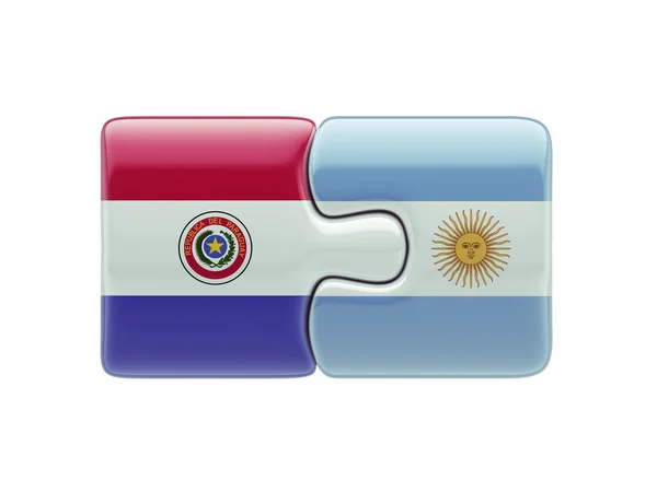 Concetto di Puzzle Argentina Paraguay — Foto Stock