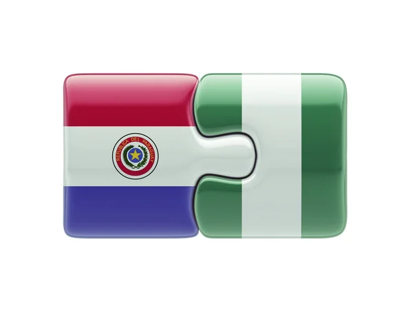 Paraguay Nigeria  Puzzle Concept — Stock Photo, Image