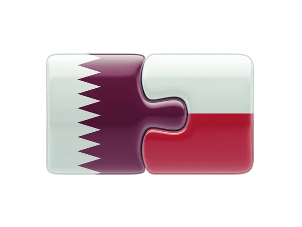 Poland qatar puzzle konzept — Stockfoto