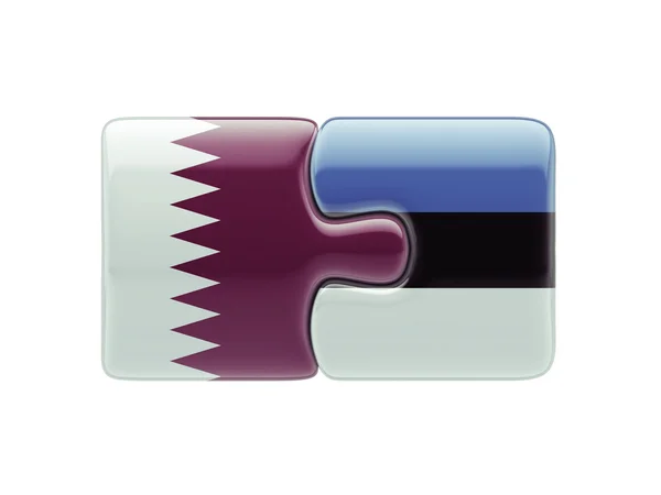 Estonie Qatar Puzzle Concept — Photo