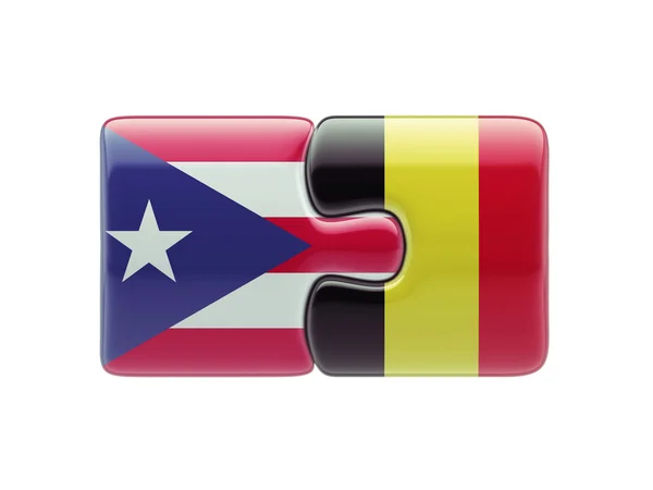 Puerto Rico Belgien pussel koncept — Stockfoto