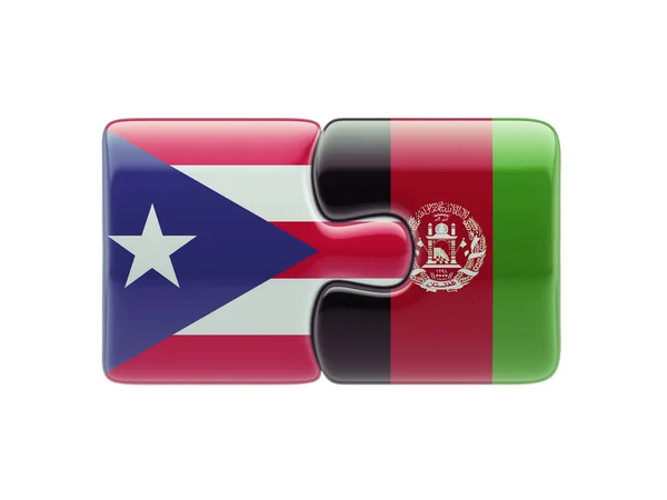 Puerto Rico Afganistán Puzzle Concepto — Foto de Stock
