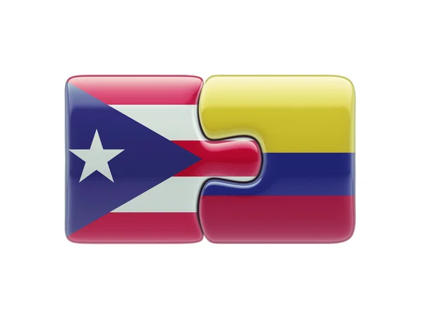 Puerto Rico Colombia rompecabezas concepto — Foto de Stock