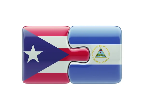 Puerto Rico Nicaragua Puzzle Concepto — Foto de Stock