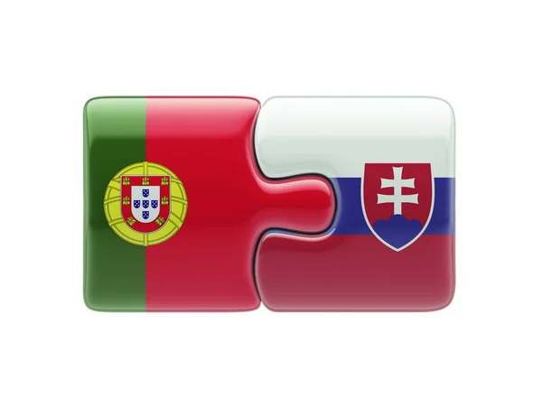 Eslováquia Portugal Puzzle Concept — Fotografia de Stock