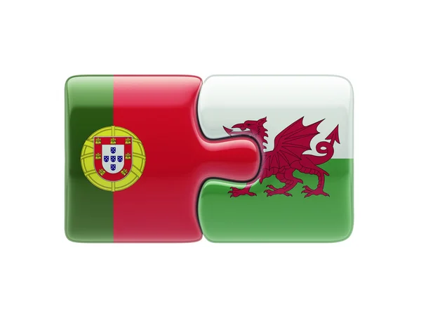 Portugal Wales puslespilskoncept - Stock-foto