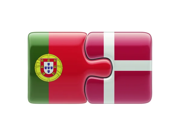 Portugal Denmark  Puzzle Concept — Stock Photo, Image