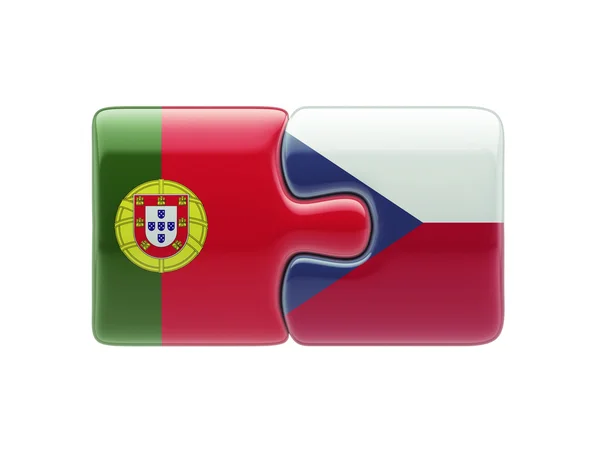 Portugal-Tjeckien pussel koncept — Stockfoto