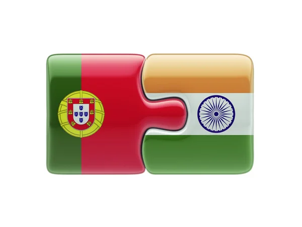 Portugal Índia Puzzle Concept — Fotografia de Stock