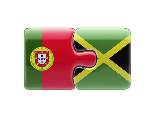 Conceito de quebra-cabeça de Jamaica de Portugal — Fotografia de Stock