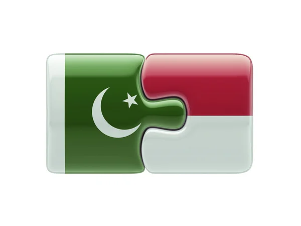 Indonesia Pakistan  Puzzle Concept — Stock Photo, Image