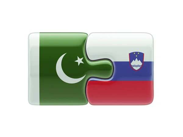 Konsep Puzzle Slovenia Pakistan — Stok Foto