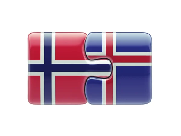 Islande Norvège Puzzle Concept — Photo