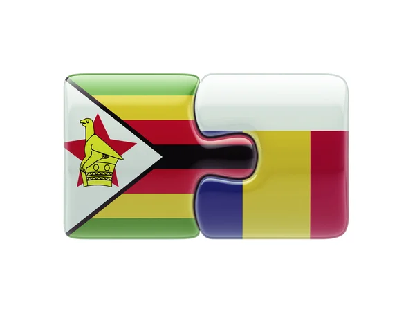 Concetto di Puzzle di Zimbabwe Romania — Foto Stock