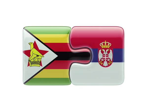 Serbia Zimbabwe  Puzzle Concept — Stock Photo, Image