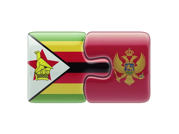 Zimbabwe Montenegro pussel koncept — Stockfoto