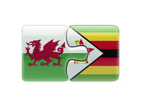 Zimbabwe Wales  Puzzle Concept — Stock Photo, Image