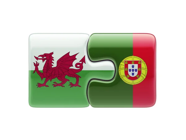 Portugal Wales puslespilskoncept - Stock-foto