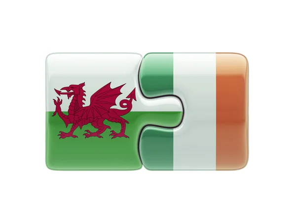 Conceito de quebra-cabeça do país de Gales Irlanda — Fotografia de Stock