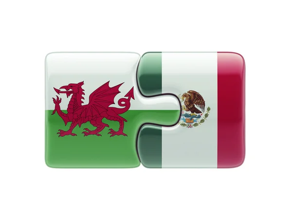Wales Mexico Puzzle Concept — Stock Photo, Image