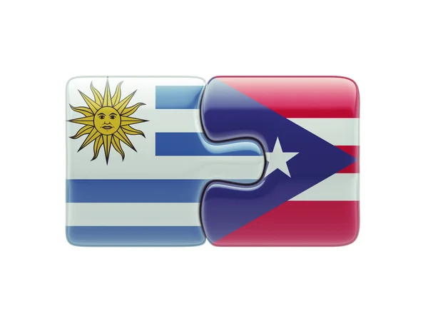 Puerto Rico Uruguay Puzzle Concepto — Foto de Stock