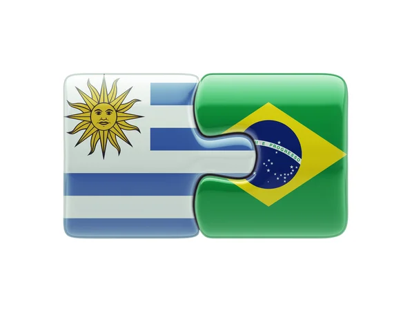 Uruguay Brasile Puzzle Concept — Foto Stock