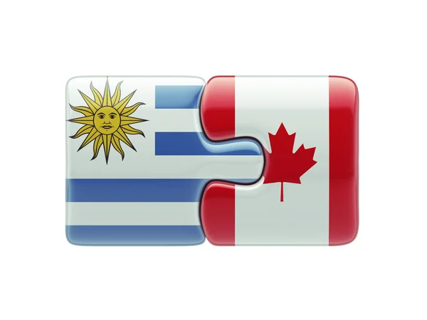 Uruguay Canadá Puzzle Concepto — Foto de Stock