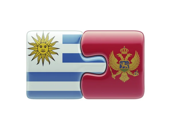 Uruguay Montenegro Puzzle Concept — Stock Photo, Image