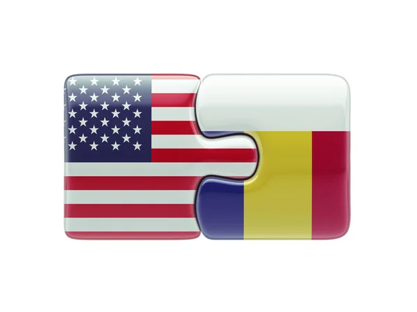 Romania United States  Puzzle Concept — Stock Photo, Image
