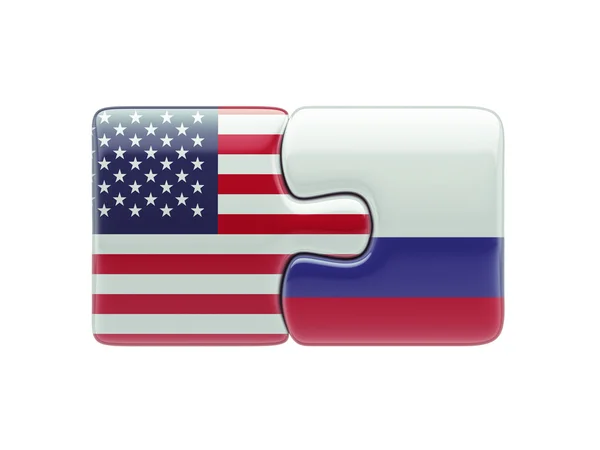 Russie Etats-Unis Puzzle Concept — Photo